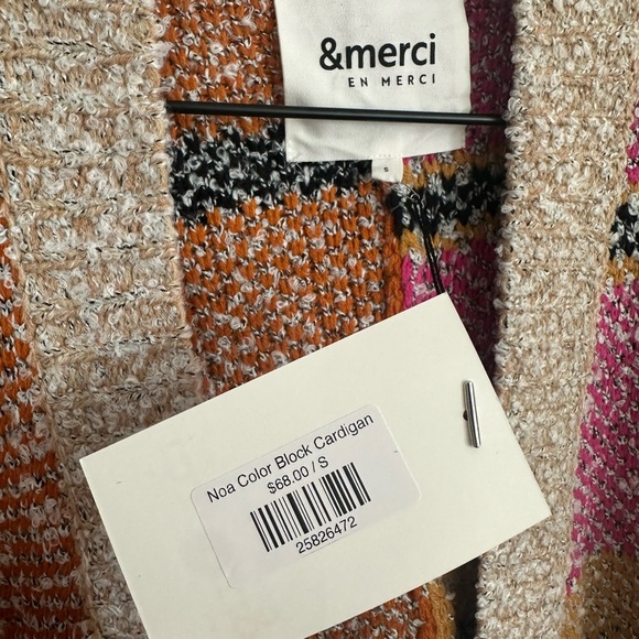 & And Merci Open Long Sleeve Cardigan Boho Colorful SOFT COZY Womens Small NWT - Picture 3 of 5